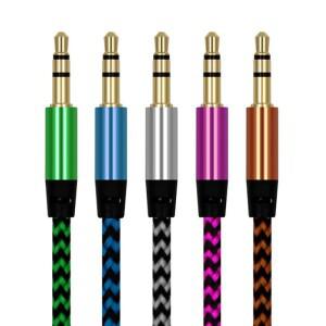 3.5mm 잭 Aux 오디오 케이블 남성-남성 삼성호환 S10 자동차 이어폰 스피커 라인 코드 QBMY