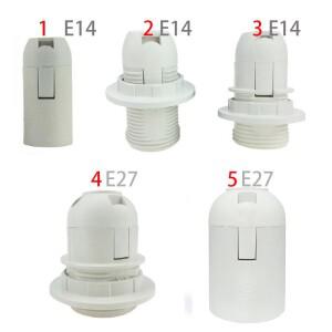 나사 E14 E27 LED 전구 램프 베이스 캡 전원 홀더 전기 펜던트 소켓 쉐이드 컨버터 220V 110v F1