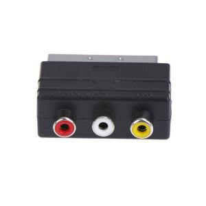 Scart to 3 RCA S-비디오 어댑터  DVD 녹음기 TV 텔레비전 프로젝터용  복합 포노 AV 오디오 변환기
