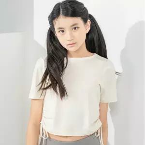 요가피기 YP40221셔링 디테일 숏 슬리브_바닐라쉬폰 - 바닐라쉬폰
