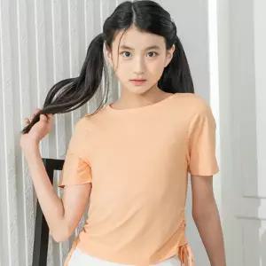 요가피기 YP40221셔링 디테일 숏 슬리브_오렌지쉬폰 - 오렌지쉬폰
