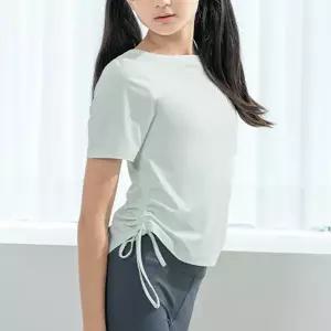 요가피기 YP40221셔링 디테일 숏 슬리브_헤더민트 - 헤더민트