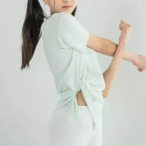 요가피기 YPST402코지 사이드 슬릿 숏 슬리브_헤더민트 - 헤더민트