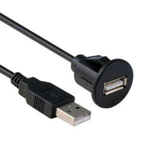 QM82 자동차 USB 오디오 방수 케이블 소켓 2.0 대시보드 Motocycle 플러시 마운트 패널 AUX 리드 연장 코드