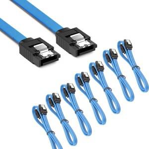 12팩 90도 직각/일자형 SATA III HDD SSD 케이블 6.0Gbps 잠금 래치 포함 16인치 CD 드라이버용