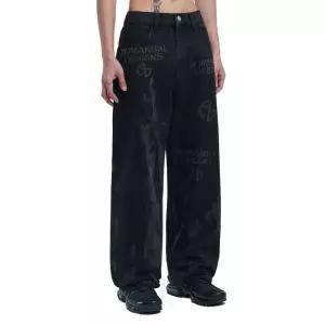 매장정품 노메뉴얼 NOMANUAL FLAME DENIM PANTS - WASHED BLACK NM51DP03M1WB 175504