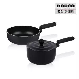 [도루코]도루코 웨이브온 샌드블랙 IH 프라이팬 냄비 2종세트 (팬20 편수18)
