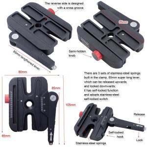 호환 IShoot 퀵 셀프 잠금 레버 클램프  Manfrotto 200PL Arca-Swiss 핏 카메라 릴리스 플레이트 삼각대 볼