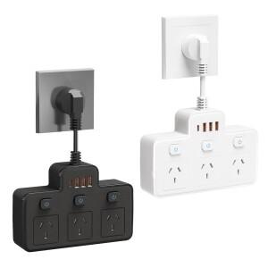호주 AU 플러그 AC 벽 전원 스트립 독립 스위치 멀티탭 소켓 USB C 포트 충전 네트워크 필터에 적응