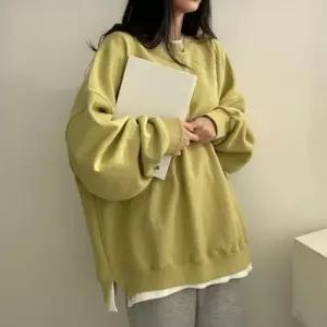 [옷자락]여성 기본티 레이어드 면혼방 빅사이즈 긴팔티 맨투맨