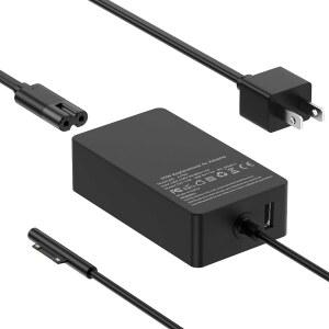 MICROSOFT SURFACE PRO용 65W PRO 노트북 충전기 | X 11 10 9 8 7+ 7 6 5 4 3 WINDOWS 노트북 책 GO 태블릿 6.2피트 코드 44W 36W 지원