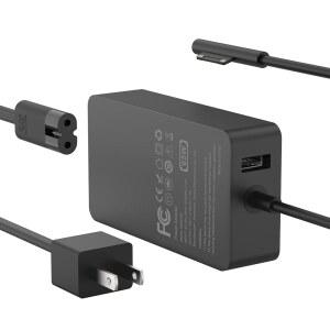 MICROSOFT SURFACE PRO 11 10 9 8 7+ 7 6 5 4 3 X와 호환되는 65W 충전기 WINDOWS LAPTOP 7 /6 /5 /4 /3 /2 /1 GO 태블릿 BOOK 3 44W 36W LED 10FT 지원