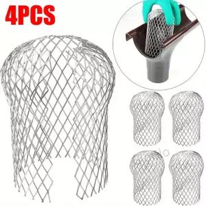 4pcs 금속 알루미늄 필터 메쉬 거터 잎 파편 진흙 트랩 가드 배수 파이프 커버 Downpipe Guttering 시스템