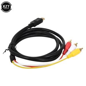 5피트 비디오 오디오 컨버터 컴포넌트 AV 어댑터 케이블 HDMI-AV 3RCA 호환  빨간색 노란색 흰색 차동