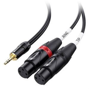 케이블 중요 3.5MM 1/8인치 TRS ~ 2 XLR 10피트 남성 대 여성 보조 듀얼 브레이크아웃