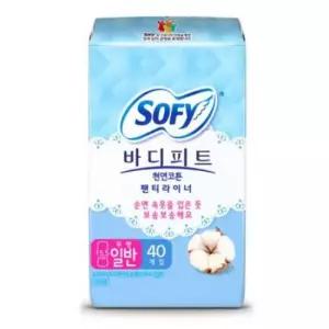 생리대 쏘피 바디피트 천연코튼 팬티라이너 일반 40입x6개