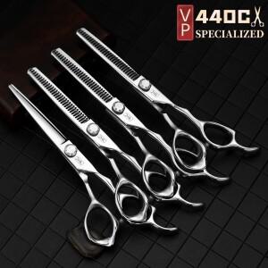 VP 전문 미용 가위 일본 440C 스틸 살롱 헤어 숱기 액세서리 6 인치 이발 도구