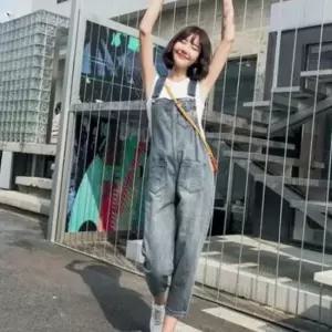 이쁘다요 데님 점프 멜빵 수트 여성 팬츠