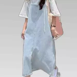멜빵 스타일 데님 여성복 청바지 원피스 캐주얼