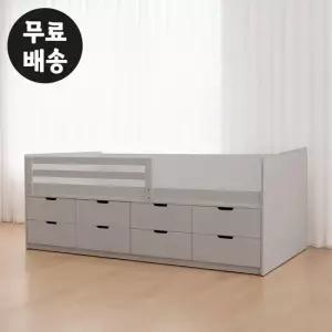 레나 침대 프레임 2단 서랍형 슈퍼싱글(SS) 그레이