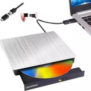 로렌소리 외장 DVD 드라이브 USB 30 타입C 노트북용 휴대용 플레이어 CD RW ROM 버너 라이터 데스크톱 호환
