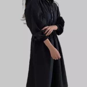 아노락 일체형 후드 롱원피스 바스락 봄 허리스트링
