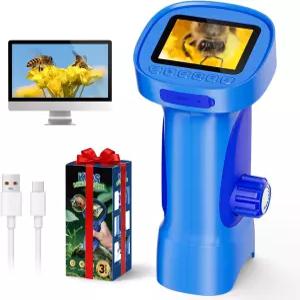 마이크로스코프 000X 24인치 HD IPS 화면을 갖춘 아할프시트 휴대용 디지털 카메라 미니 포켓 자연 탐험