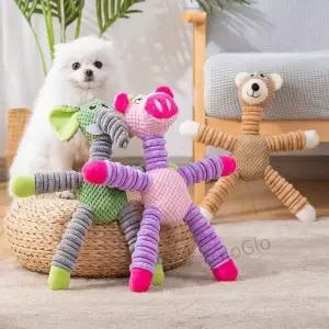 강아지 소형 및 중형견을 위한 귀여운 인형 발달용 씹는 상호작용 놀이 친구 불안감