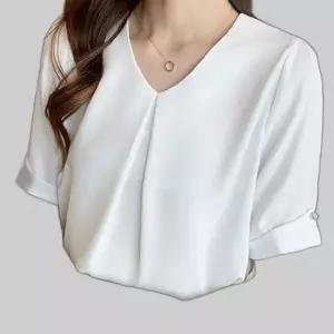 페미닌 새틴 블라우스 소매 포인트 하객룩 직장인