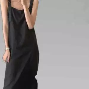 데일리 베이직 블랙 아이보리 뷔스티에 롱원피스 멜빵