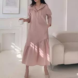 후드 다솜결 롱 원피스 하객룩 린넨 여성여름원피스휴양지 빅사이즈여름원피스 원피스