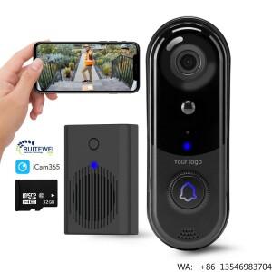 Icam365 1080P HD 무선 IP65 보안 카메라 5000mAh 스마트 초인종 딩동 원격 보기 양방향 통화 내장 사이렌