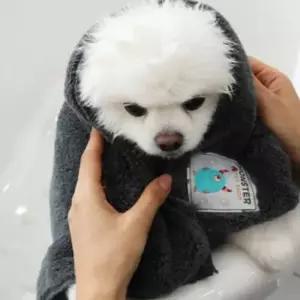 강아지 몬스터 펫타올 그레이 소형 1P 고양이 수건
