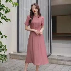시크라인 XXL까지) 다이츠 핀턱 플레어 원피스 여름 하객룩 오피스룩 데이트룩 격식룩 빅사이즈