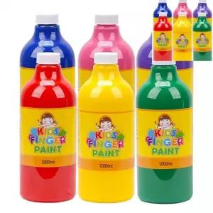미술놀이 핑거페인트 1000ml 6색 세트 미술준비물 미술용품 어린이미술교육