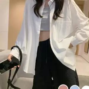 예쁜 칼라 루즈핏 깔끔한 스타일 데일리 패션 긴팔 셔츠