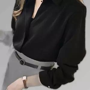 블라우스 여성 실크 카라 베이직 긴팔 출근룩 데이트