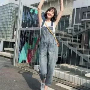 청멜빵바지 꾸안꾸 점프수트 여자 데님 오버롤즈