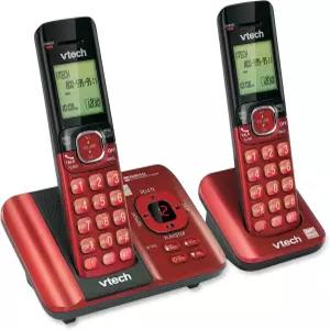 응답기 발신자 ID/통화 대기 DECT 6.0 핸드셋 스피커폰 빨간색이 포함된 VTech CS6529-26 2 무선 전화기