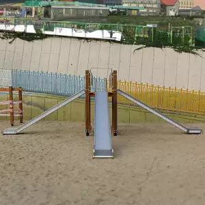 EK 미끄럼틀 목재 1승3면 VK-1152 초등학교 아파트 야외 공원 유치원 어린집 놀이터 미끄럼틀 놀이기구 제