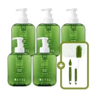 네이쳐러브메레 젖병세정제 거품형 용기 560ml 3개 + 2개 [GIFT] 실리콘 젖병솔 2종 세트(네이쳐그린)