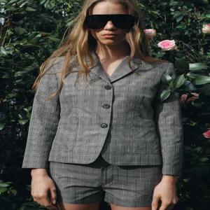 ZARA ZW 컬렉션 체크 블레이저 - 블랙 / 크림 2711/888/093