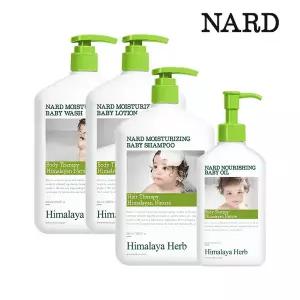 히말라야 허브 나드 베이비 샴푸 600ml x1개+워시 600ml x1개+로션 600ml x1개+베이비 오일 200ml x1개