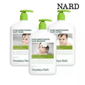 히말라야 허브 나드 베이비 샴푸 600ml x1개+워시 600ml x1개+로션 600ml x1개