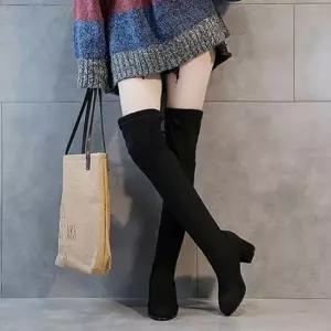 셀럽하우스 겨울철 스웨이드 기모 여성 키높이 캐주얼 롱부츠