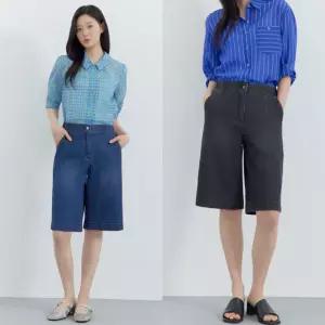 지센 여성 26SS 스판 백밴딩 버뮤다 숏 데님팬츠 LCDPQ572