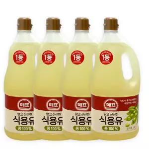 해표 식용유 1.8L X 4 개 / 콩기름