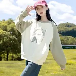 베비포 주니어 여아 맨투맨 초등  중등 헤드폰 프린트  봄가을 긴팔티 YU7
