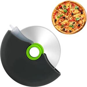 보호 블레이드 커버가있는 1pc 피자 커터 휠 빵 과자 와플 호환용 프리미엄 스테인레스 스틸 슬라이서