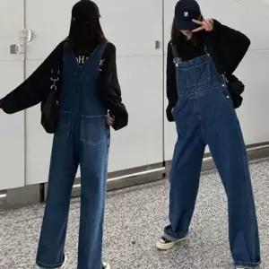 와이드핏 여성 점프수트 청멜빵바지 란우 여자